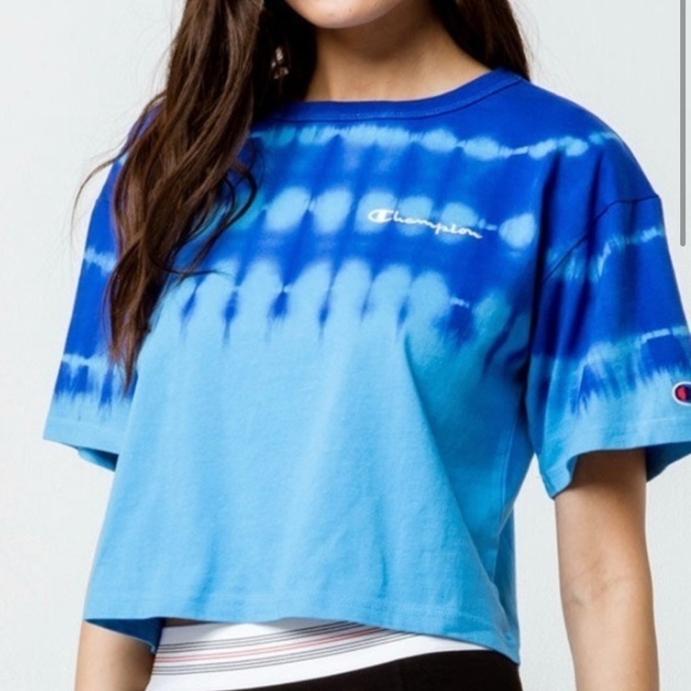 Champion Blue Streak Tie-Dye Cropped T-Shirt